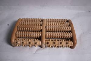 lot 25 image: Wooden Foot Massager with Dual Roller Design
