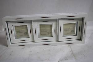 lot 80 image: Distressed Triple Tabletop Picture Frame Set