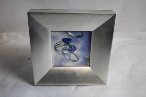 lot 84 image: Silver Picture Frame with Gemstone Ring Art Display