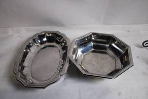 lot 108 image: Set of 2 Jean Couzon Silver-Plated Serving Trays, Made in France