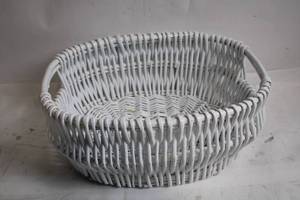 lot 151 image: White Wicker Decorative Basket