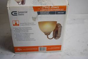 lot 152 image: Commercial Electric 1-Light Wall Sconce with Lumber Sunset Finish