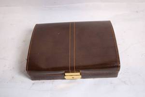 lot 157 image: Leather Jewelry Storage Case with Velvet Interior and Mirror