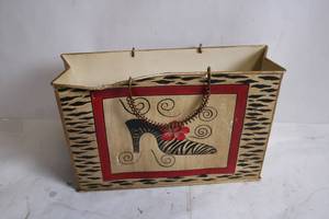 lot 159 image: Decorative Metal Wall Hanging Bag with Zebra and Floral Design