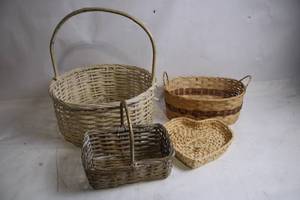 lot 176 image: Set of 4 Woven Baskets with Varying Designs