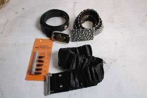 lot 178 image: Collection of 4 Assorted Belts and Leather Mini Punch Set