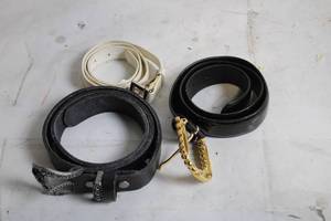 lot 180 image: Set of 3 Fashion Belts with Decorative Buckles