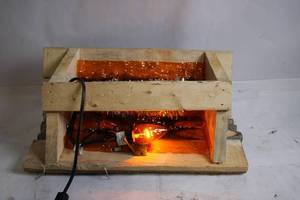 lot 187 image: Handcrafted Rustic Wooden Glow Box with Lighting