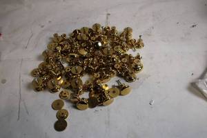 lot A-192 image: Lot of Brass Cabinet Drawer Knobs with Screws