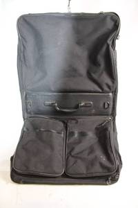 lot 209 image: Black Expandable Rolling Garment Bag with Multiple Pockets