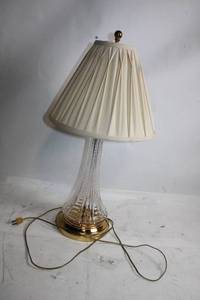 lot 212 image: Elegant Glass Table Lamp with Pleated Shade