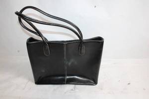 lot 217 image: Black Leather Handbag with Double Straps