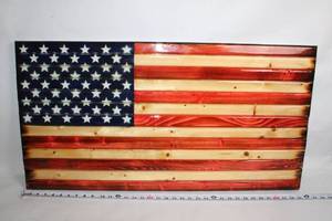 lot 241 image: Handcrafted Wooden American Flag Wall Art
