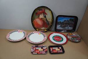 lot 23 image: Coca-Cola Plate and Metal Trays