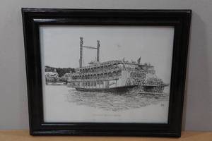 lot 110 image: Framed Boat Print Showboat Branson Belle