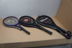 lot 113 image: 3 Tennis Rackets
