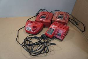 lot 116 image: Assorted Power Tool Battery Chargers - Milwaukee, Hilti