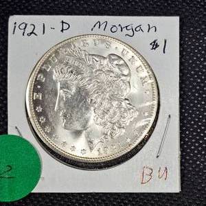 lot 12 image: 1921-D Morgan BU