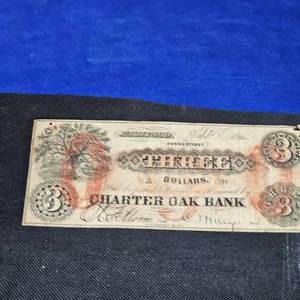 lot 53 image: 1962 $3 Obsolete Note Conneticut