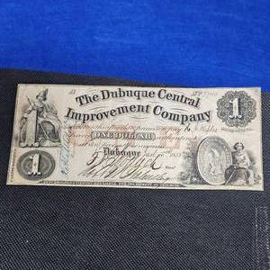 lot 54 image: 1858 $1 Obsolete Note, Iowa