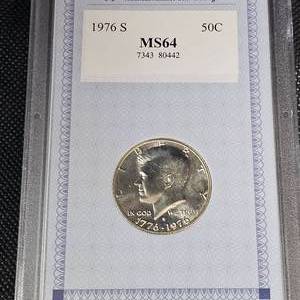 lot 57 image: 1976 S Kennedy  AACGS MS64