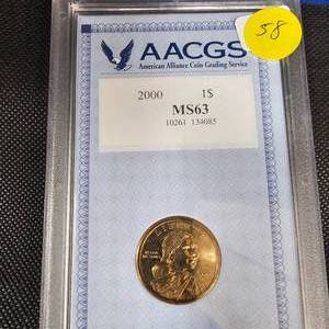 lot 58 image: 2000 Sacagawea $1  AACGS  MS63