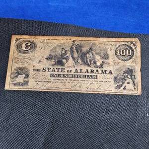 lot 66 image: 1864 $100 Confederate Alabama Large Note