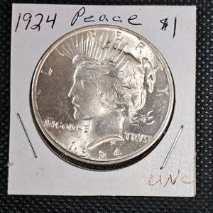 lot 75 image: 1924 Peace $1 UNC