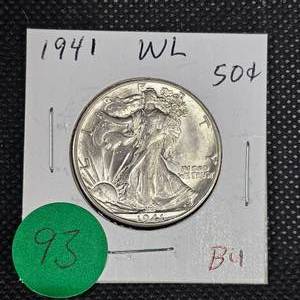 lot 93 image: 1941 Walking Liberty 50c BU