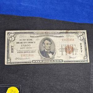 1929 $5 National Fargo, ND Note