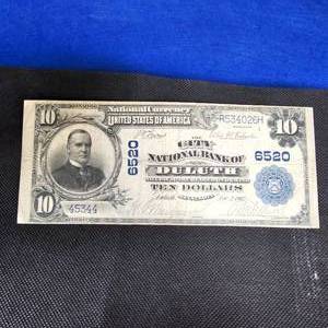 lot 106 image: 1902 $10 Duluth, MN Large Note