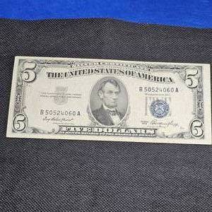 lot 108 image: 1953 $5 Silver Certificate AU