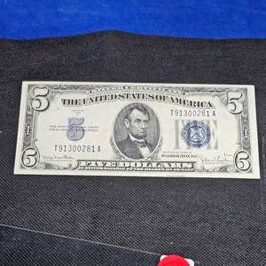 lot 111 image: 1934 D  $5 UNC Silver Certificate