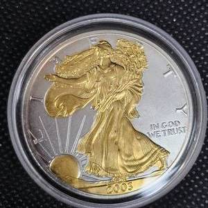 lot 117 image: 2003 Silver Eagle 24kt Guilded
