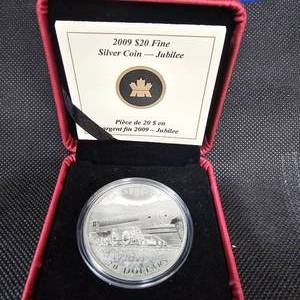lot 125 image: 2009 Canadian $20 Fine Jubilee Silver Coin in Case