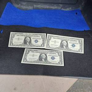 lot 127 image: 2-1957 $1 Silver Certificate UNC, 11957A Silver Certificate