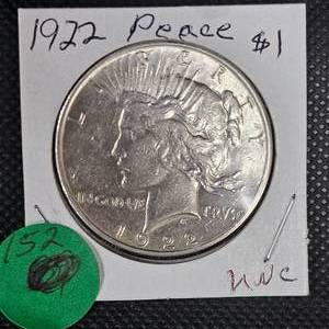 lot 152 image: 1922 Peace $1 UNC