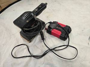 lot 17 image: Lot of 2 items Black & Decker Finishing Sander and 200-Watt Power Inverter (USED)