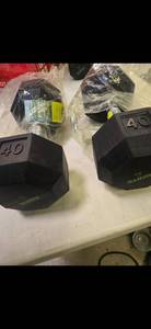 lot 50 image: A pair of 40LB Ignite Hex Dumbbells (NEW)