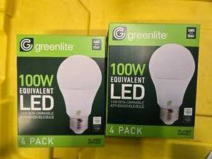 lot 81 image: Lot of 8 Greenlit LED Light Bulbs (100-Watt Equivalent )