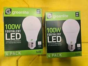 lot 74 image: Lot of 8 Greenlit LED Light Bulbs (100-Watt Equivalent )