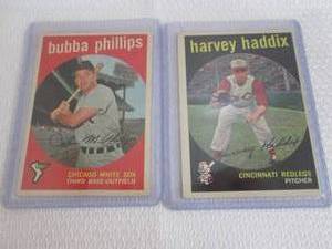 lot 55 image: 1959 Topps Harvey Haddix & Bubba Ph...