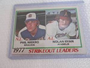 lot 58 image: 1978 Topps Nolan Ryan Strikeout Lea...