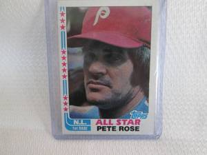 lot 93 image: 1982 Topps Pete Rose Card...