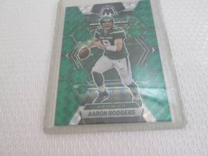 lot 111 image: 2023 Mosaic Aaron Rodgers Green Pri...