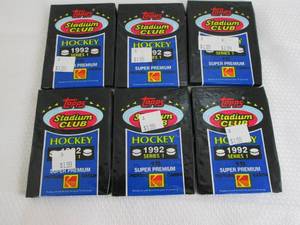 lot 121 image: 6 1992 Stadium Club Hockey Series 1...
