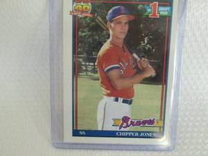 lot 129 image: 1991 Topps Chipper Jones Rookie Car...