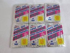 lot 161 image: 6- 1991 NFL Pacific Plus Packs...