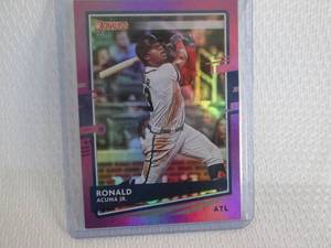 lot 221 image: 2020 Donruss Ronald Acuna Jr Holo P...