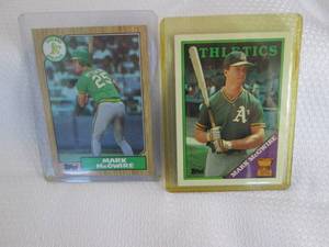 lot 236 image: 1987 & 1988 Topps Mark McGwire Card...